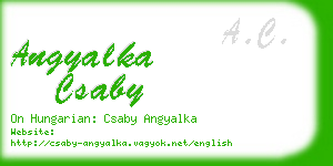 angyalka csaby business card